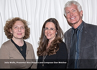 Composers Julia Wolfe and Dan Welcher flanking Alex at the ASCAP Concert Awards in NYC, May 21, 2015.